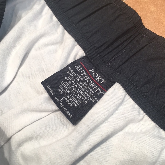 Sports Authority Dark Blue White Stripe Snap Button Track Pants - Picture 2 of 5